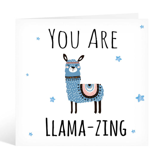 You Are Llama-zing Blue Congratulations New Job Card