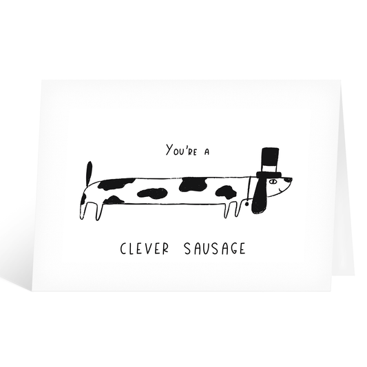 You're a Clever Sausage Congratulations Dog Card